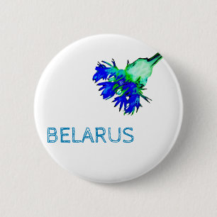 Belarus Беларусь Corn Flower Button Pin
