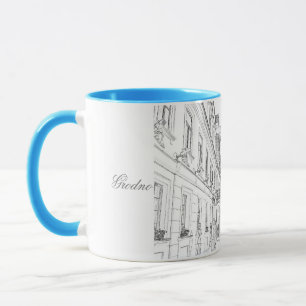 Belarus Беларусь Grodno Hrodna Sketch Mug Cup