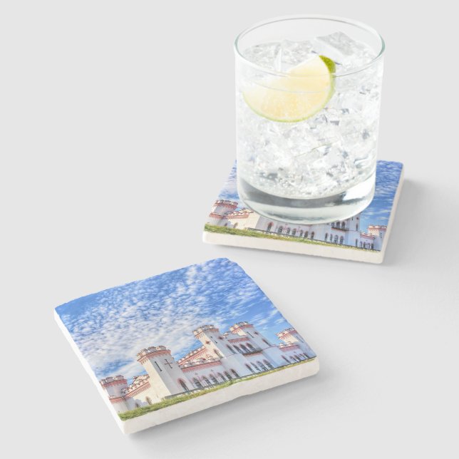 Belarus Беларусь Kosava Castle Architecture Stone Coaster (Side)