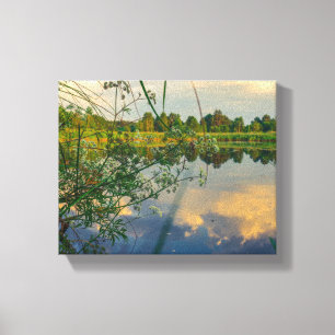 Belarus Беларусь Landscape Nature Canal Canvas Print