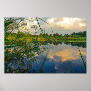 Belarus Беларусь Landscape Nature Canal Poster