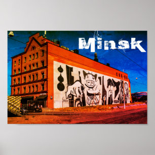 Belarus Беларусь Minsk Минск Architecture Graffiti Poster