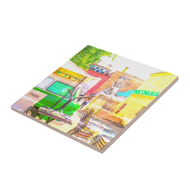 Belarus Беларусь Minsk Минск Architecture Graffiti Tile (Side)