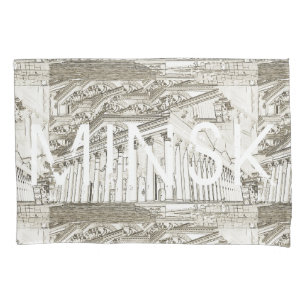 Belarus Беларусь Minsk Минск Architecture Sketch Pillowcase