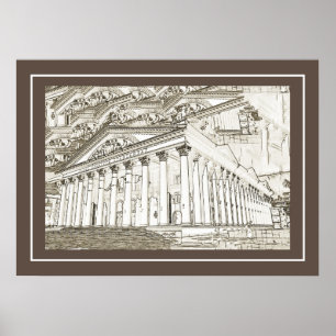 Belarus Беларусь Minsk Минск Architecture Sketch Poster