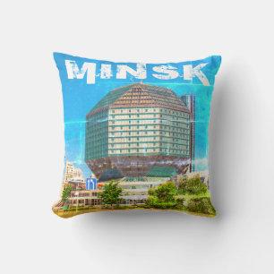 Belarus Беларусь Minsk Минск Library Architecture Throw Pillow