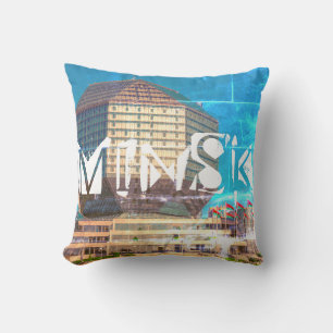 Belarus Беларусь Minsk Минск Library Architecture Throw Pillow