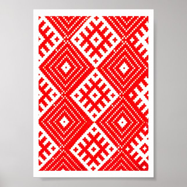 Belarus Беларусь National Folk Pattern Poster (Front)