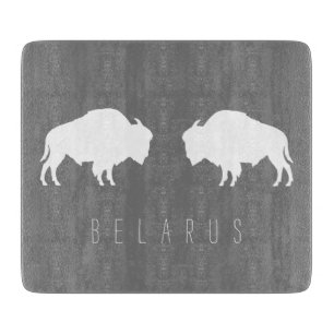 Belarus Belarusian Bison Зубр Беларусь Minimalism Cutting Board