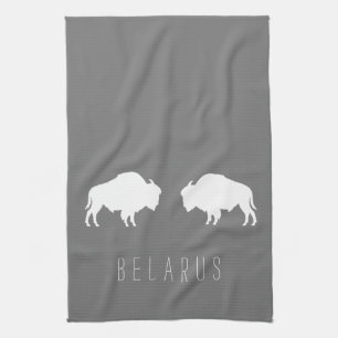 Belarus Belarusian Bison Зубр Беларусь Minimalism Kitchen Towel