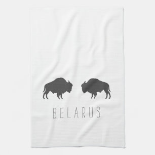Belarus Belarusian Bison Зубр Беларусь Minimalism Kitchen Towel