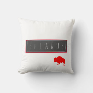 Belarus Belarusian Bison Зубр Беларусь Minimalism Throw Pillow