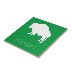 Belarus Belarusian Bison Зубр Беларусь Minimalism Tile