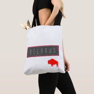 Belarus Belarusian Bison Зубр Беларусь Minimalism Tote Bag