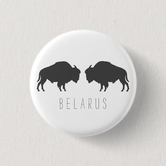 Belarus Belarusian Bison Зубр Беларусь Travel 1 Inch Round Button (Front)