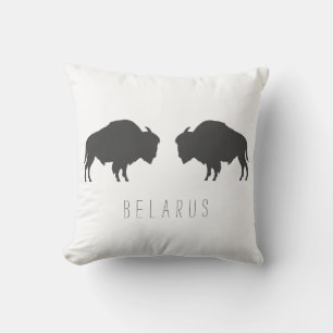 Belarus Belarusian Bison Зубр Беларусь Travel Throw Pillow