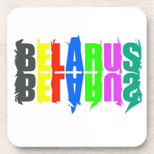 Belarus Colourful Happy Letters Coaster