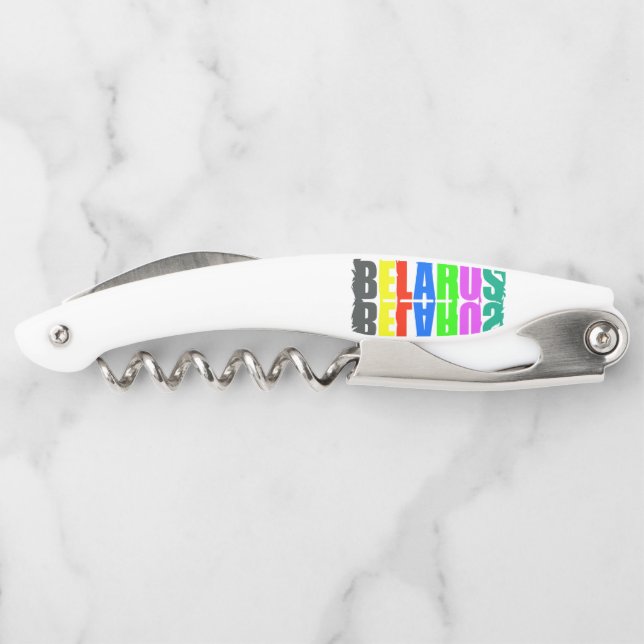 Belarus Colourful Happy Letters Corkscrew (Back)