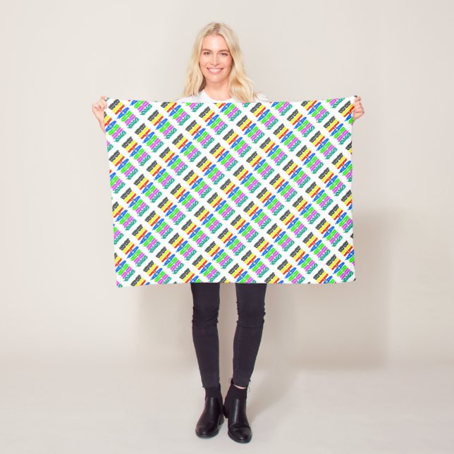 Belarus Colourful Happy Letters Fleece Blanket (In Situ)