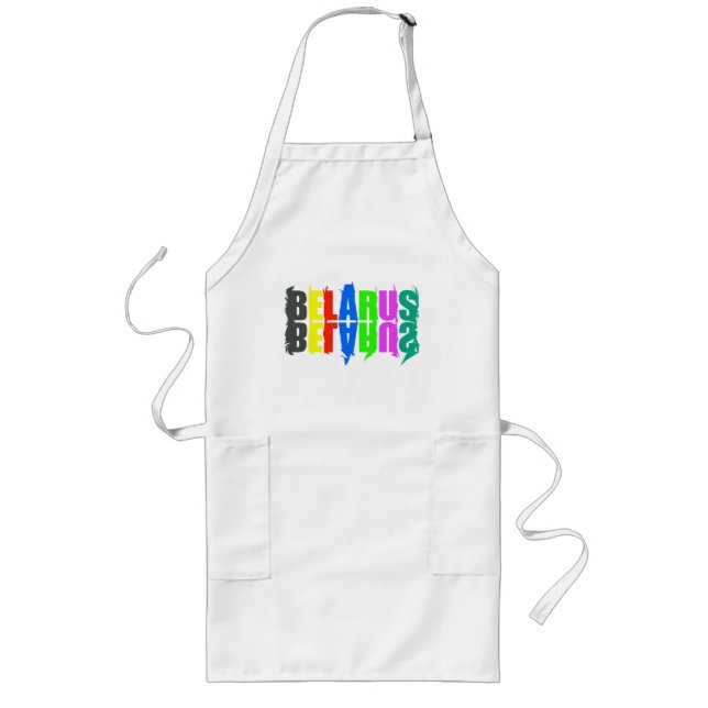 Belarus Colourful Happy Letters Long Apron (Front)