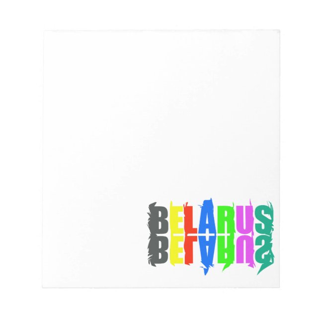 Belarus Colourful Happy Letters Notepad (Front)