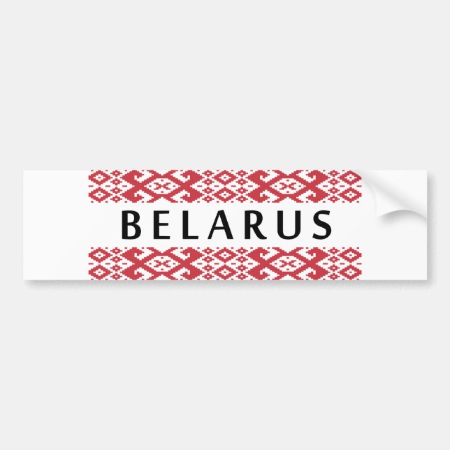 belarus country national symbol text folk motif bumper sticker (Front)