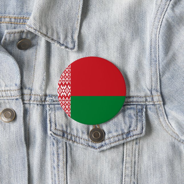 Belarus flag 3 inch round button (In Situ)