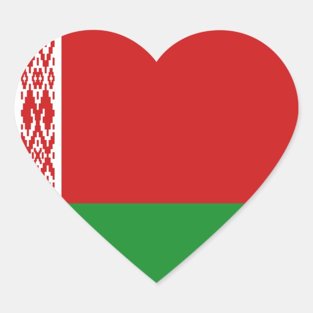 Belarus Flag Heart Sticker (Front)