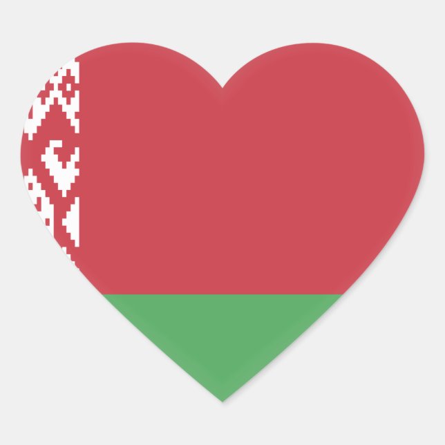 Belarus Flag Heart Sticker (Front)