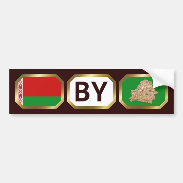 Belarus Flag Map Code Bumper Sticker (Front)