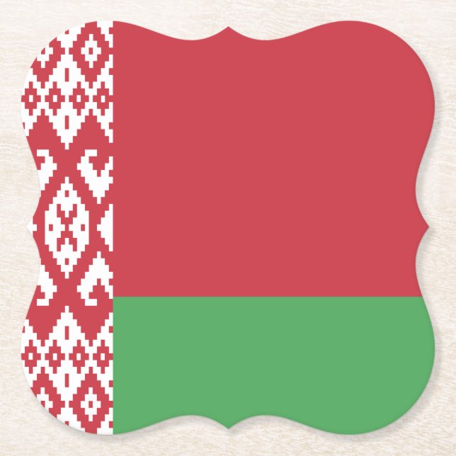 Belarus Flag Paper Coaster (Front)