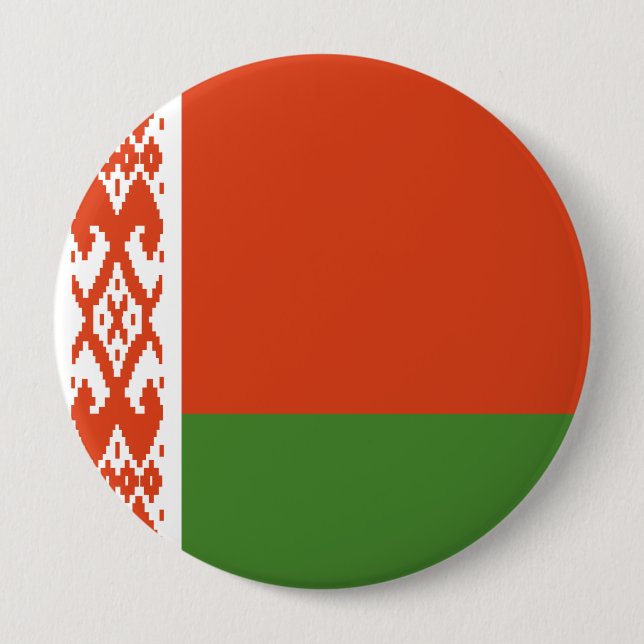 Belarus Flag Total Coverage  4 Inch Round Button (Front)