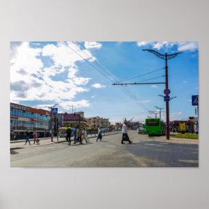 Belarus Grodno City Cityscape Architecture People Poster