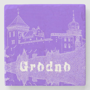 Belarus Grodno Cityscape City Castle Architecture Stone Coaster