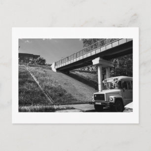 Belarus Grodno Old Retro Soviet Bus Postcard