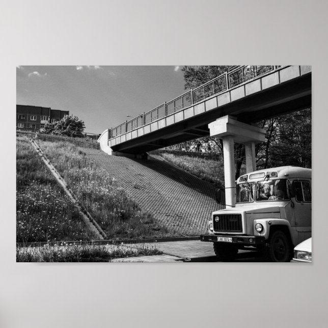 Belarus Grodno Old Retro Soviet Bus Poster (Front)