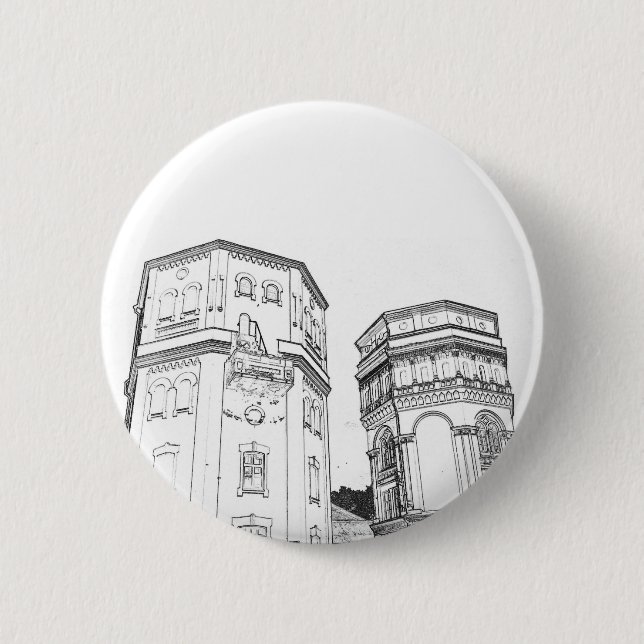 Belarus Grodno Water Towers 2 Inch Round Button (Front)
