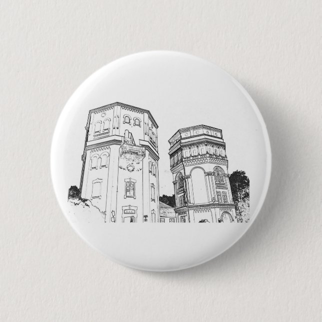 Belarus Grodno Water Towers 2 Inch Round Button (Front)