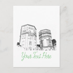 Belarus Grodno Water Towers Postcard