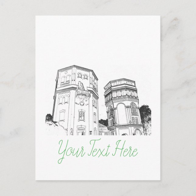 Belarus Grodno Water Towers Postcard (Front)