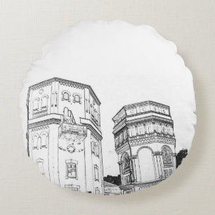 Belarus Grodno Water Towers Round Pillow