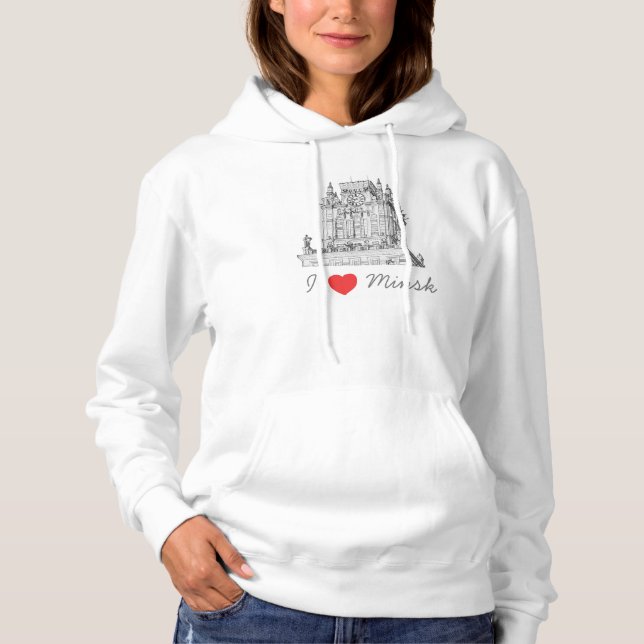 Belarus I Love Minsk City Gates Architecture Hoodie (Front)