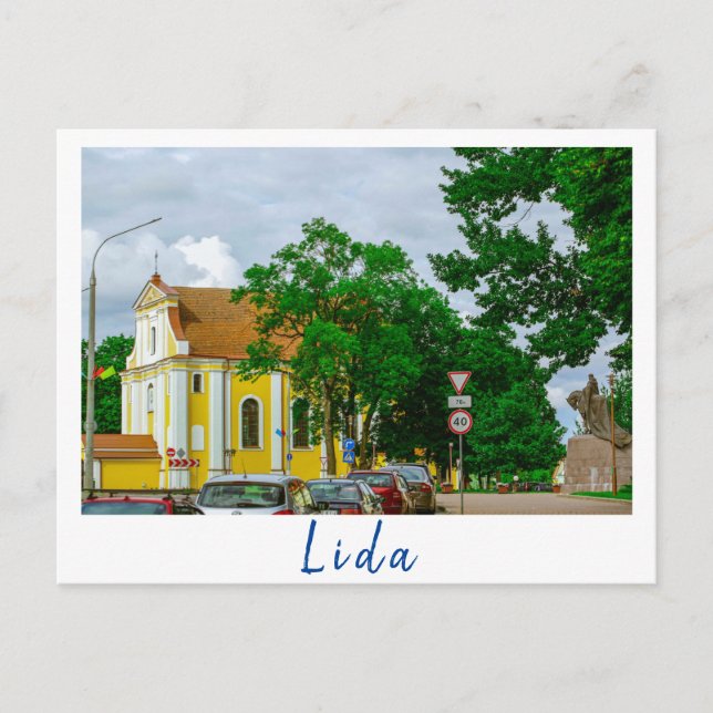 Belarus Lida Cityscape City Street Architecture Postcard (Front)