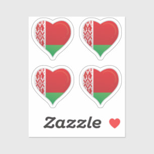 Belarus love flag pride heart sticker