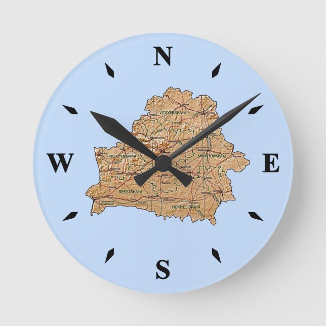 Belarus Map Clock (Front)
