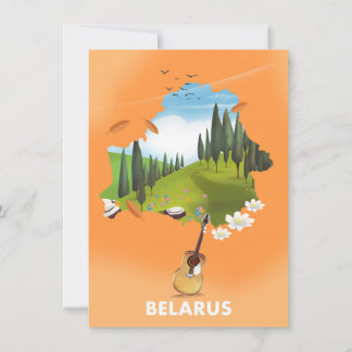 Belarus Map travel poster. Invitation