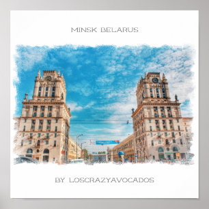 Belarus Minsk City Architecture Nature Poster