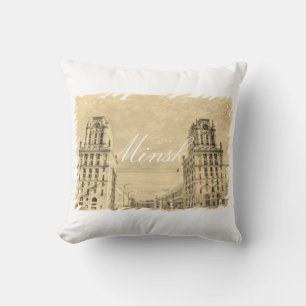 Belarus Minsk City Architecture Throw Pillow