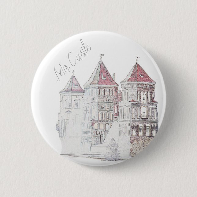 Belarus Mir Castle Architecture 2 Inch Round Button (Front)
