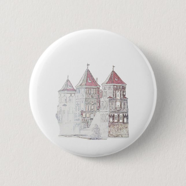 Belarus Mir Castle Architecture 2 Inch Round Button (Front)